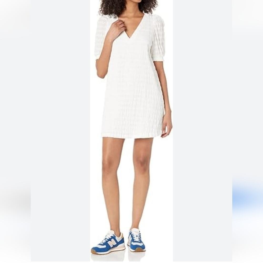 BB Dakota Optic White Bell Sleeve Lightweight V- Neck Dress sz XL #981
